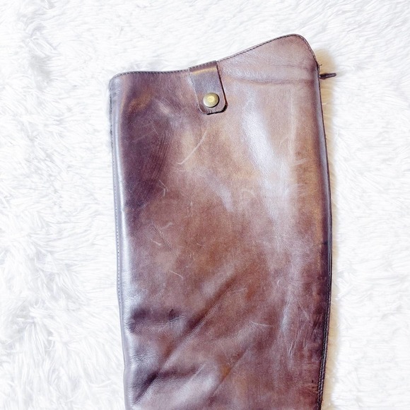 Barney's Chocolate Brown Knee High Riding Boot Brass Details SZ36 - Picture 3 of 9